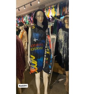 İTALYAN KAPŞONLU DESENLİ YELEK DY1