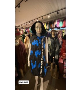 İTALYAN KAPŞONLU DESENLİ YELEK DY10