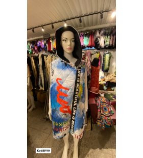 İTALYAN KAPŞONLU DESENLİ YELEK DY19