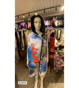 İTALYAN KAPŞONLU DESENLİ YELEK DY20