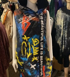 İTALYAN KAPŞONLU DESENLİ YELEK DY4