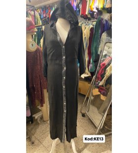 İTALYAN KAPŞONLU KETEN ELBİSE KE13