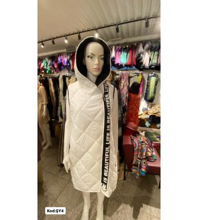 İTALYAN KAPŞONLU ŞİŞME UZUN YELEK ŞY4