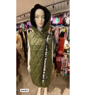 İTALYAN KAPŞONLU UZUN YELEK ŞY5