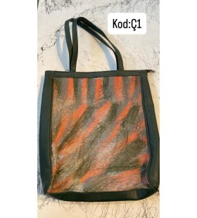 KEÇE İŞLEMELİ DERİ ÇANTA KOD:Ç1