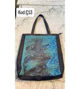 KEÇE İŞLEMELİ DERİ ÇANTA KOD:Ç13