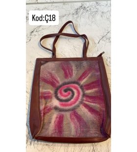 KEÇE İŞLEMELİ DERİ ÇANTA KOD:Ç18