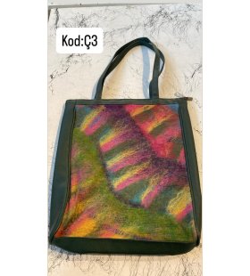 KEÇE İŞLEMELİ DERİ ÇANTA KOD:Ç3