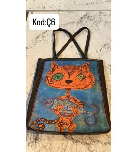 KEÇE İŞLEMELİ DERİ ÇANTA KOD:Ç6