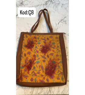 KEÇE İŞLEMELİ DERİ ÇANTA KOD:Ç8