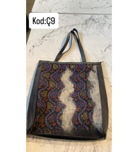 KEÇE İŞLEMELİ DERİ ÇANTA KOD:Ç9